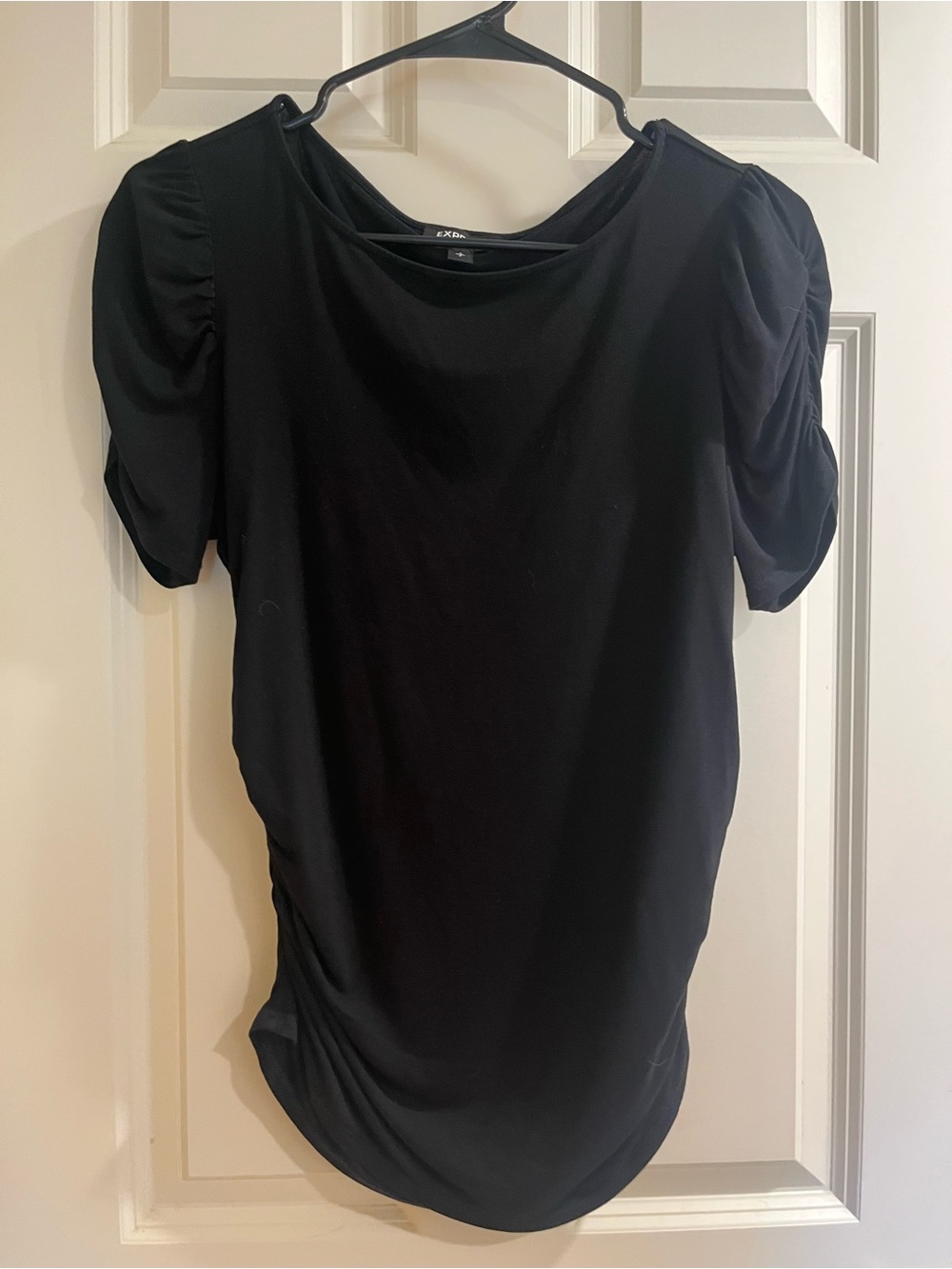 Express Black Puff Sleeve Short-Sleeve Tee